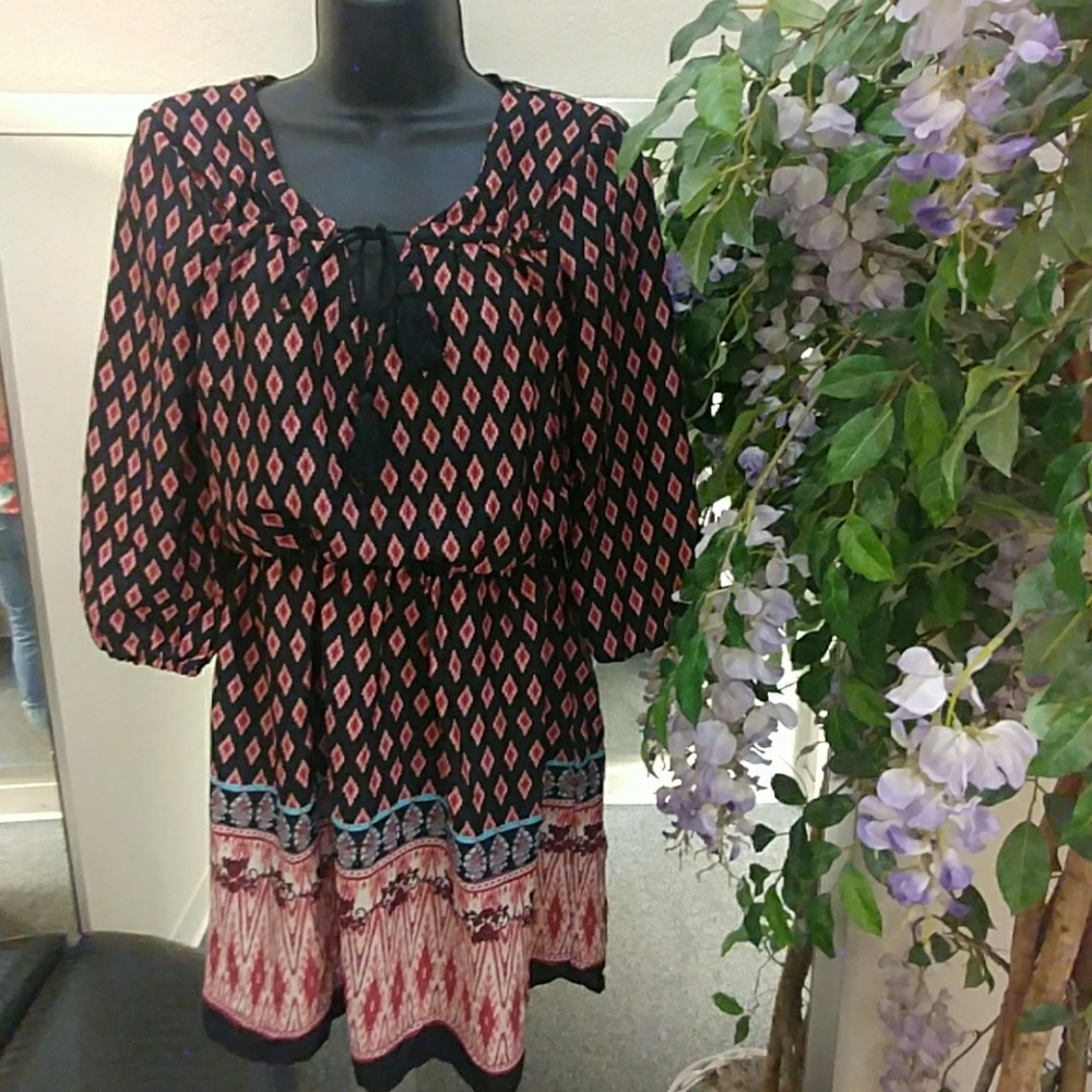 Lily Rose Printed Boho Dress-XS